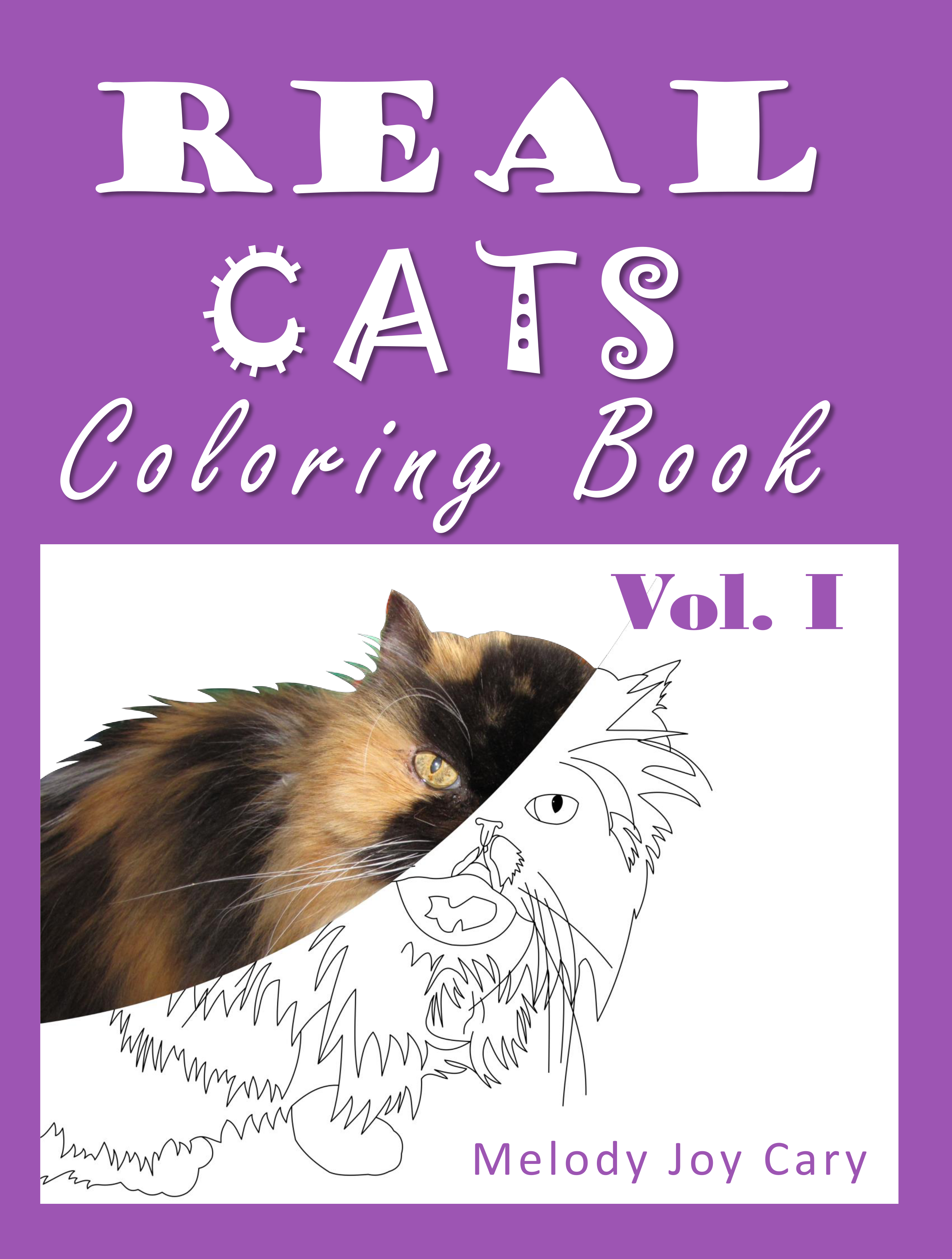front cover of real cats cat coloring book volume 1