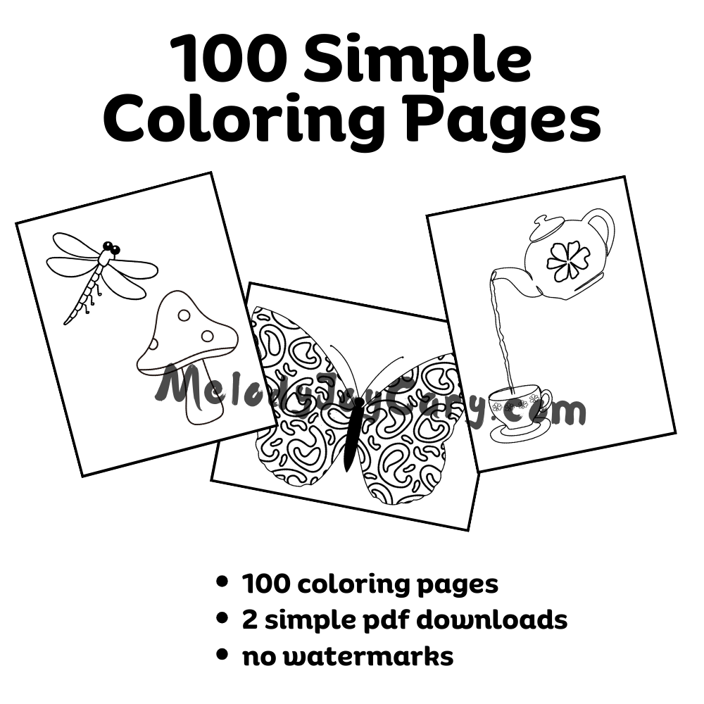 100 Simple Coloring Pages Melody Joy Cary 100-simple-coloring-pages-melody-joy-cary